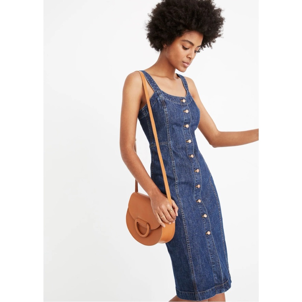 Madewell Denim Button-Front Tank Dress